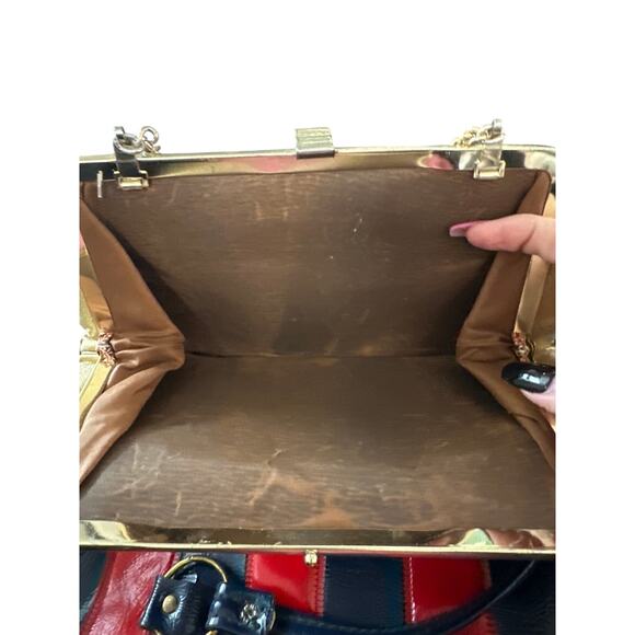 1930s Vintage Gold Clutch Purse With Chain Art Deco - Picture 5 of 6